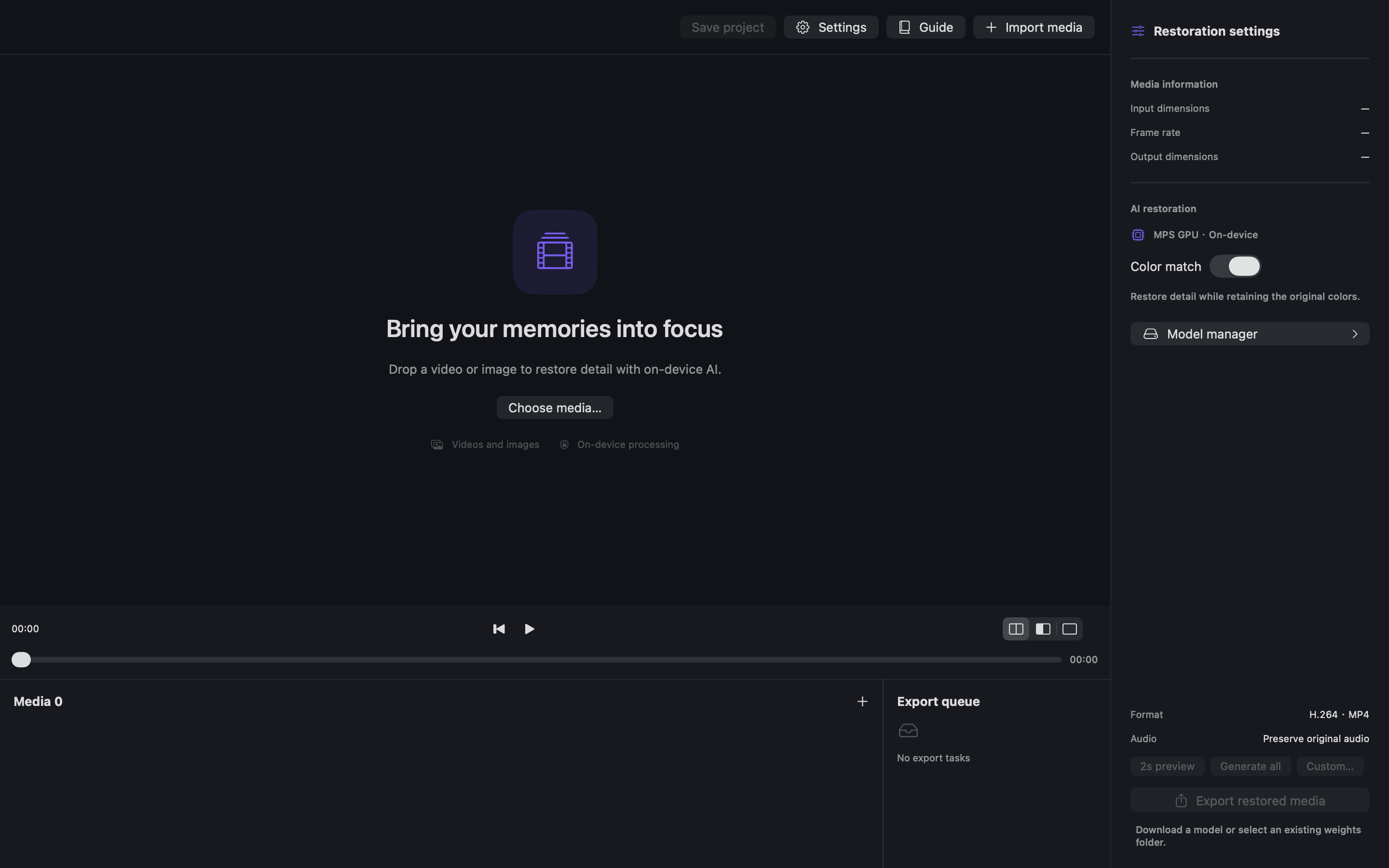 EZVideoRepair app interface